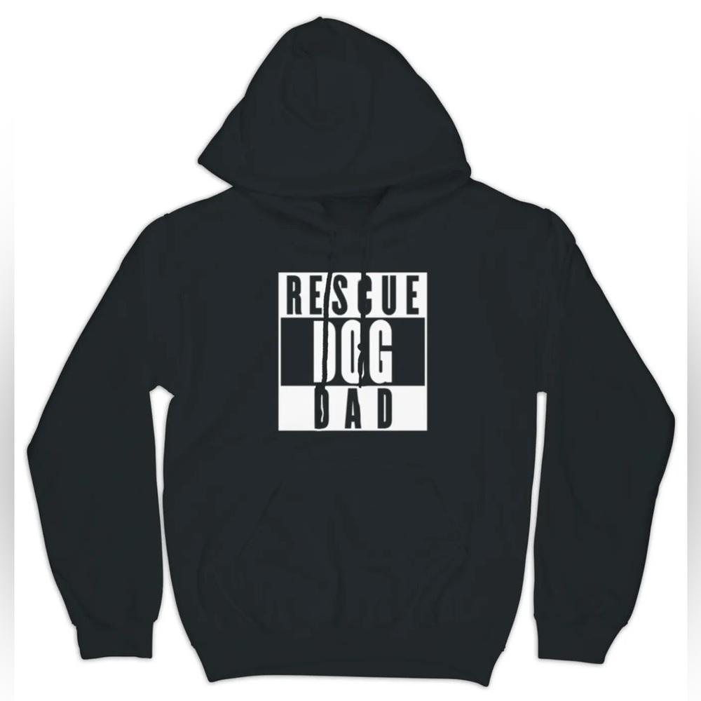 Men’s Rescue Dog Dad Hoodie Sweater Hoody Dog Lovers Gift New Puppy Present